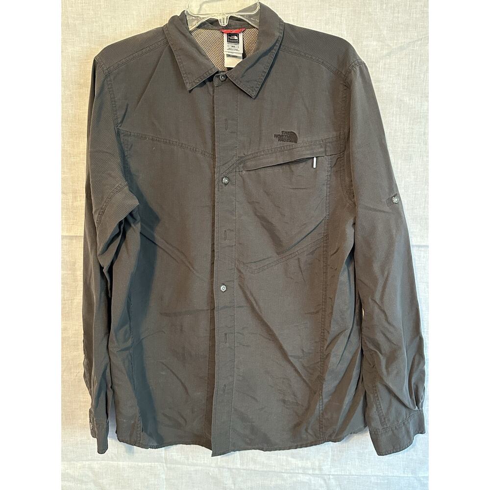 The North Face A5 Series Shirt Mens M Gray Nylon Long Sleeve Button Up Vented